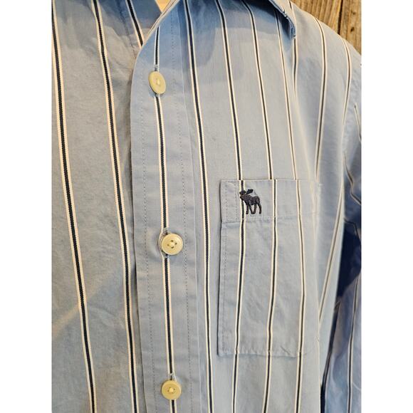 Abercrombie & Fitch muscle shirt sz small long sleeve button up career casual ^ - Picture 5 of 7